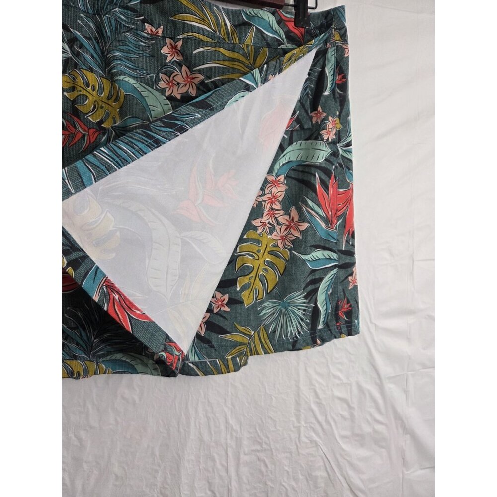 Rip Skirt Hawaiian Size Medium Floral Vintage True Wrap Length 2 Bali Jungle - Picture 7 of 9